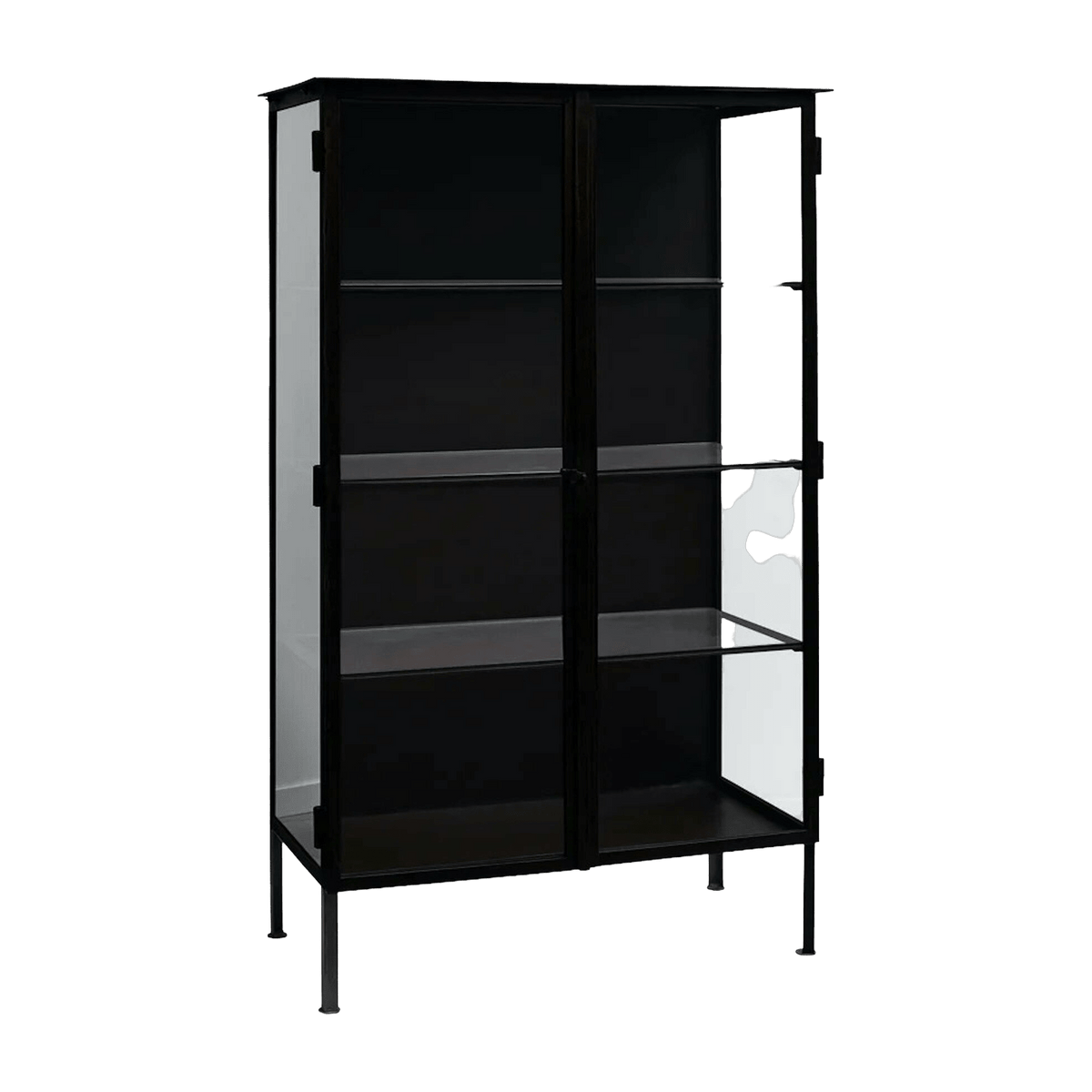 Vitrine à 2 portes en métal noir 153 cm Oregon - Nordal - The Cool Republic