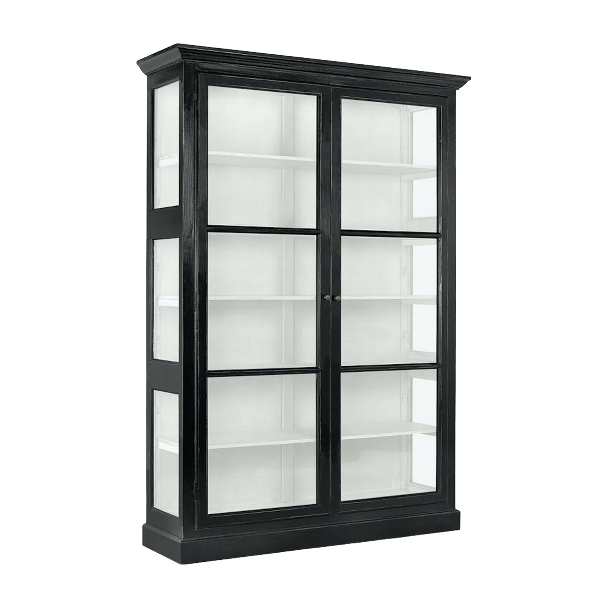 Vitrine avec 2 portes vitrées en bois de manguier noir 212 cm Classic - Nordal - The Cool Republic