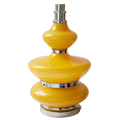 Base per lampada in vetro e cromo giallo Bubble Honey - HKLIVING