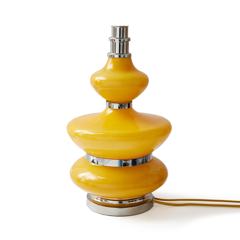 قاعدة مصباح من الزجاج الأصفر والكروم Bubble Honey - HKLIVING