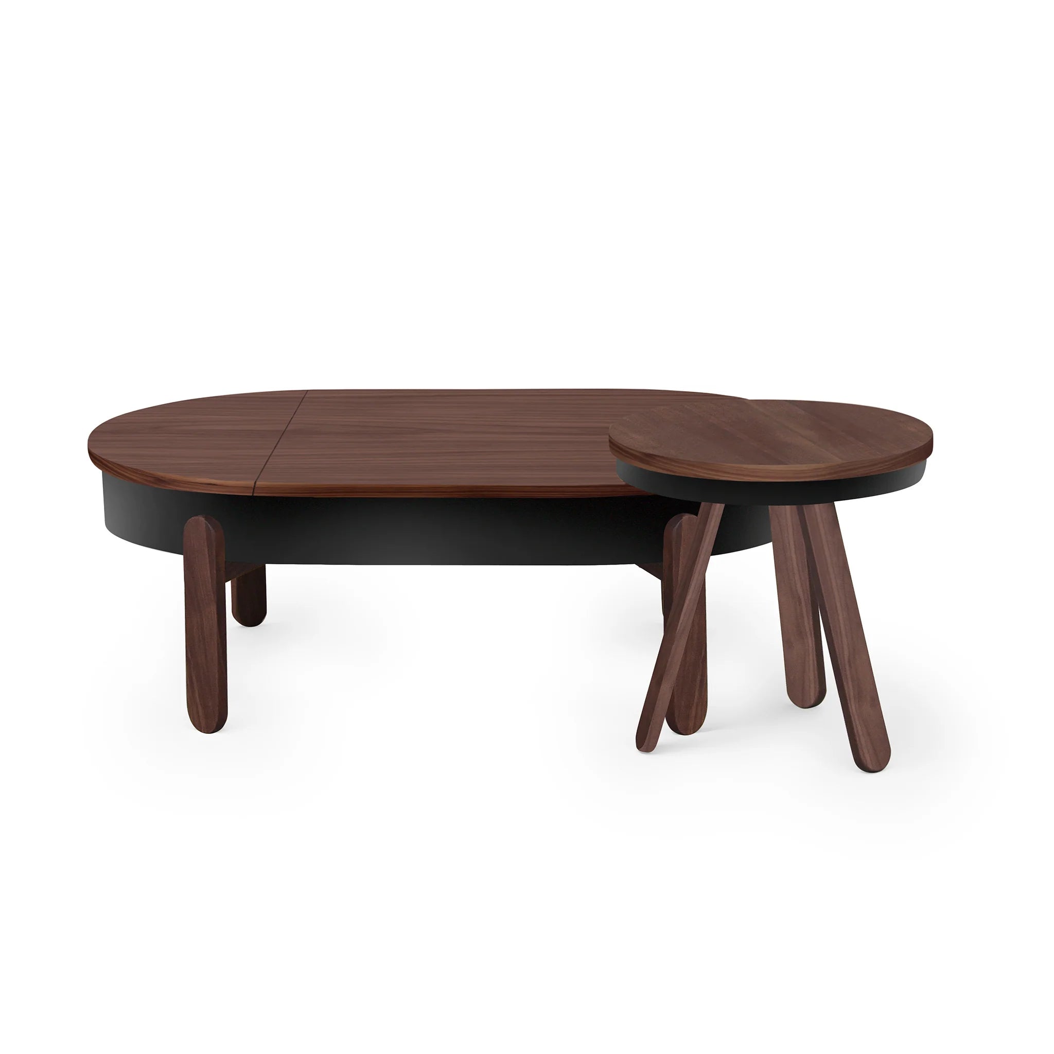 Tavolino in noce e nero 100 cm Batea - Woodendot