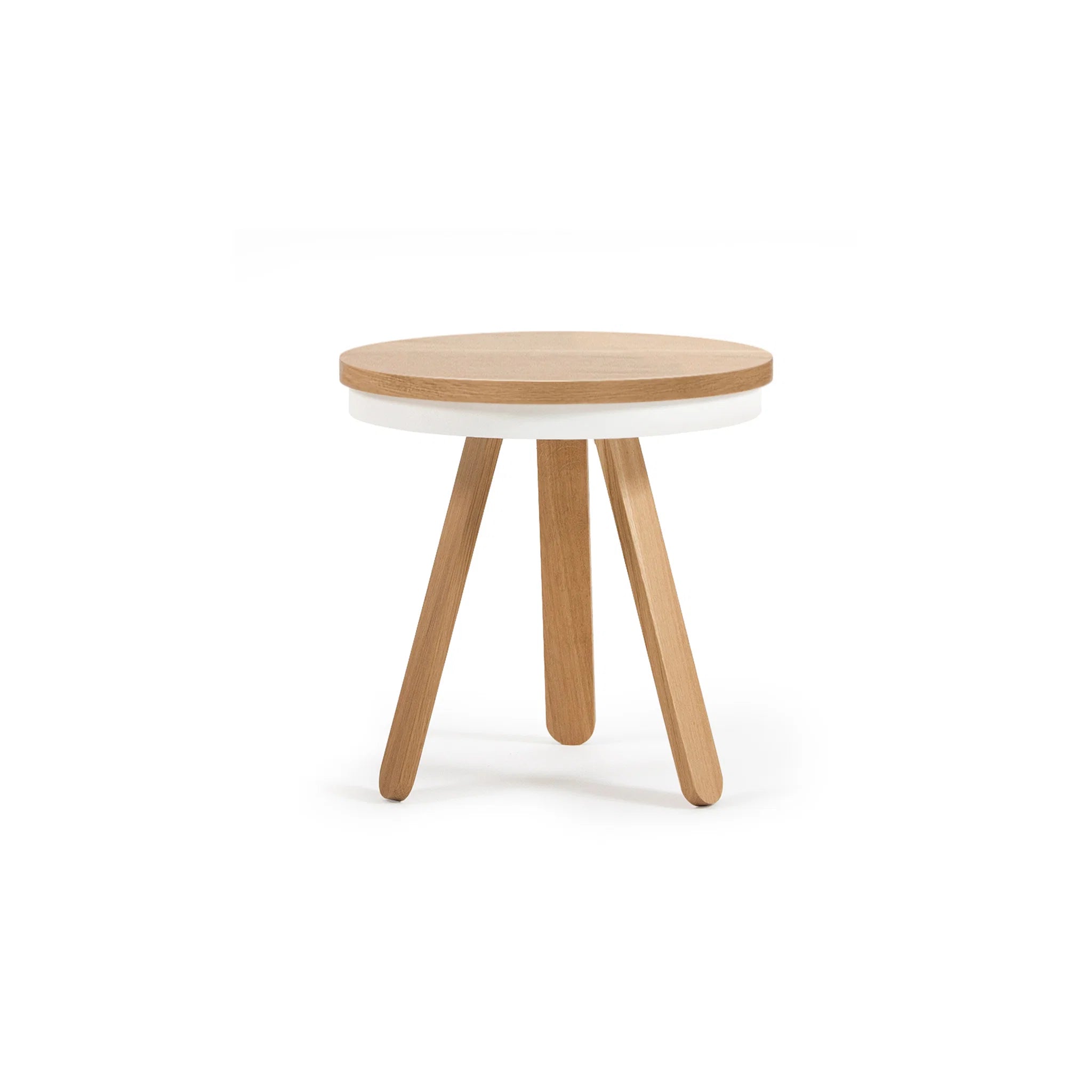 Side table in oak and white 42 cm Batea - Woodendot