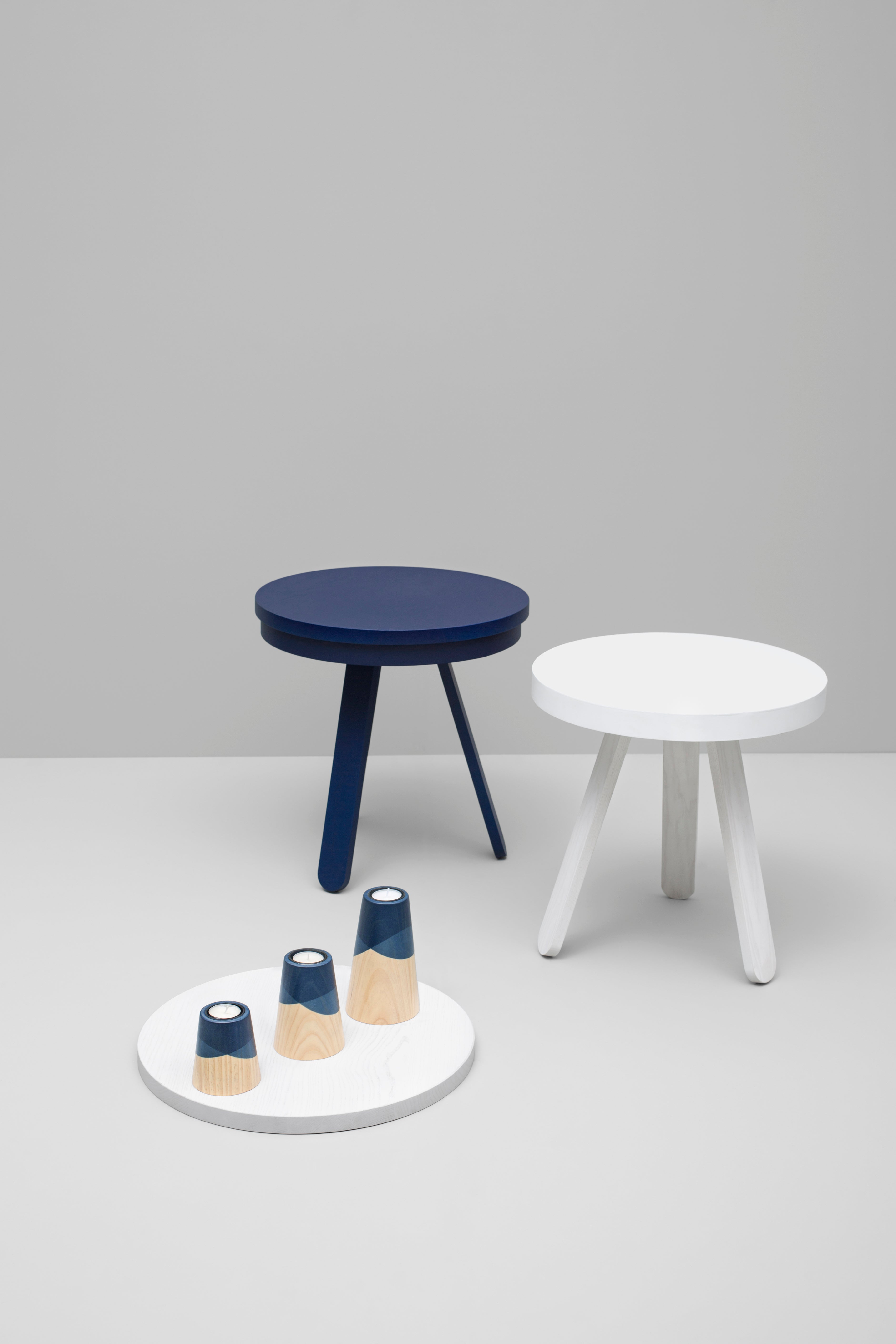 Side table blue 42 cm Batea - Woodendot